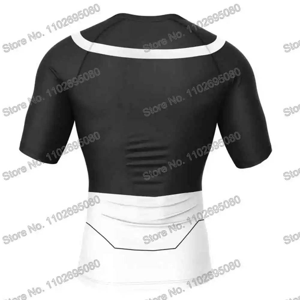 Vêtements de surf Invincible 4 BJJ MMA Rash Guard Homme Manches Courtes T-shirt de plongée Maillot de bain moulant Combinaison de plage d'été Femme GYM
