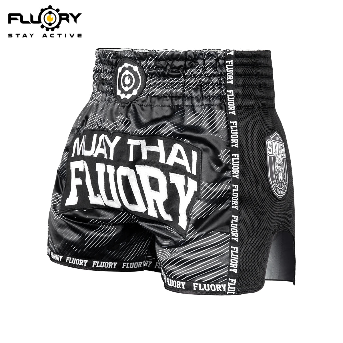 Short de combat FLUORY MMA Muay Thai, pantalon de sport de haute qualité pour enfant, idéal pour l'entraînement de boxe, le kickboxing et le fitness.