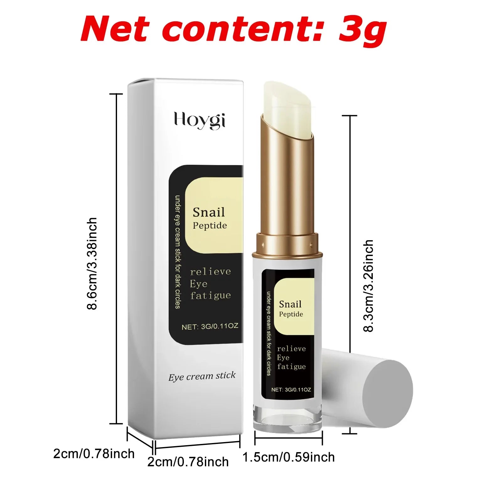 Stick contour des yeux à la bave d'escargot, collagène, atténue les ridules, les rides, éclaircit les cernes, raffermit les poches et réduit les gonflements. Crème contour des yeux hydratante.