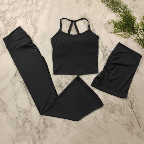 Ensemble de yoga 2 pièces pour femme, survêtement de sport, tenue de Pilates et fitness, soutien-gorge push-up et legging.