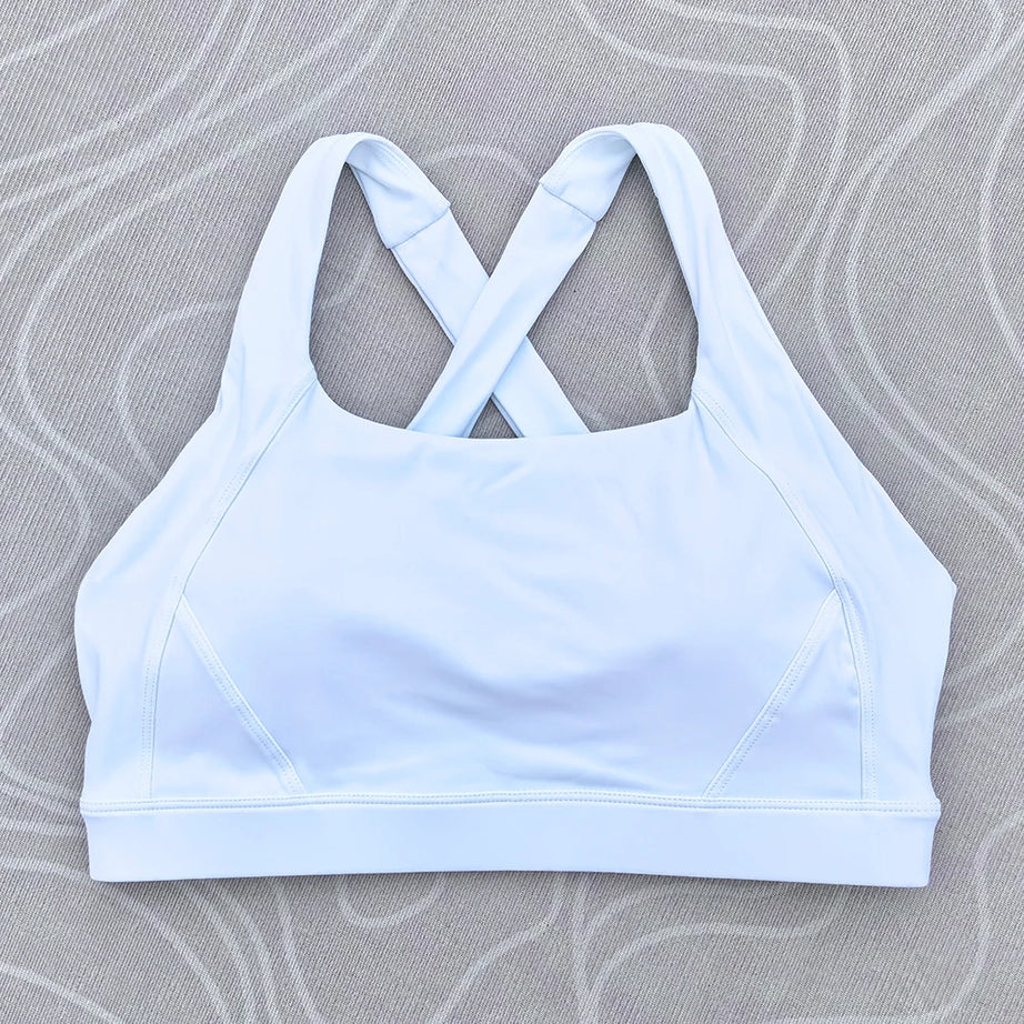 Solid Color Tight Comprehensive Training Women Fitness Bra Cross Back Yoga Underwear Gym Sport Top Hollow Back Push Up Chest Pad