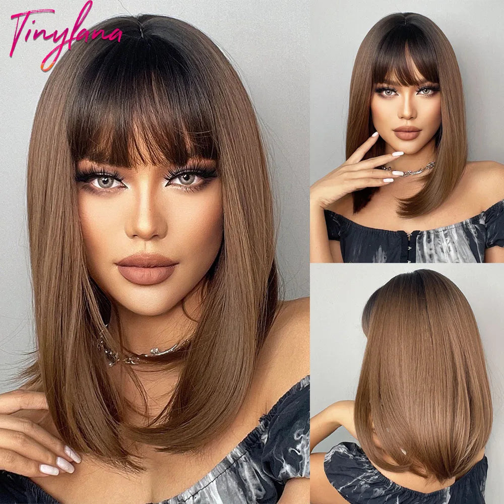 Perruque synthétique blanche, blonde et grise avec frange, coupe courte et lisse, idéale pour le cosplay et le quotidien. Cheveux naturels et résistants à la chaleur.