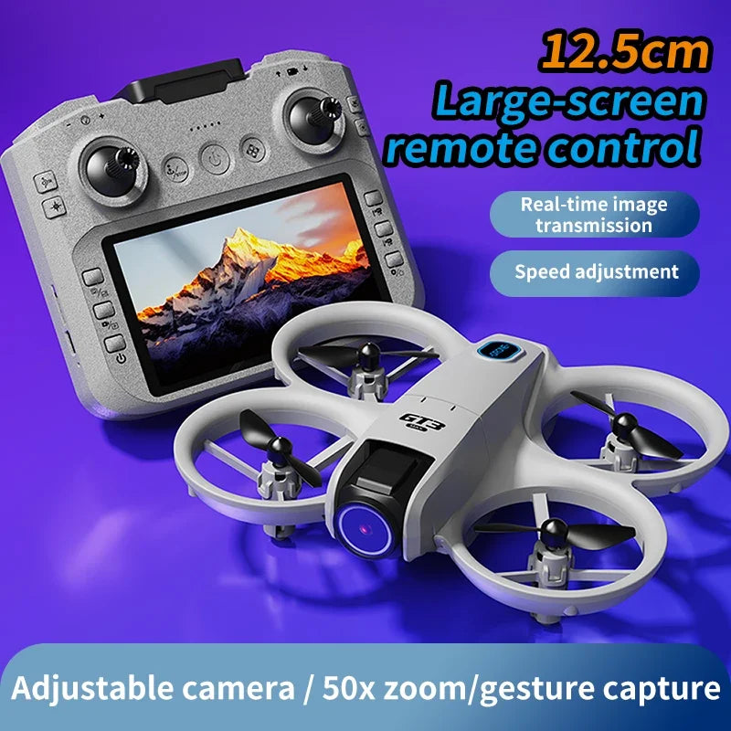 Drone GT3 MAX 2025 - 8K HD 4,3" - Télécommande - Mode sans tête - Hélicoptère - Flip 360° - Quadricoptère - Jouet - Mini drone - Cadeau pour enfant