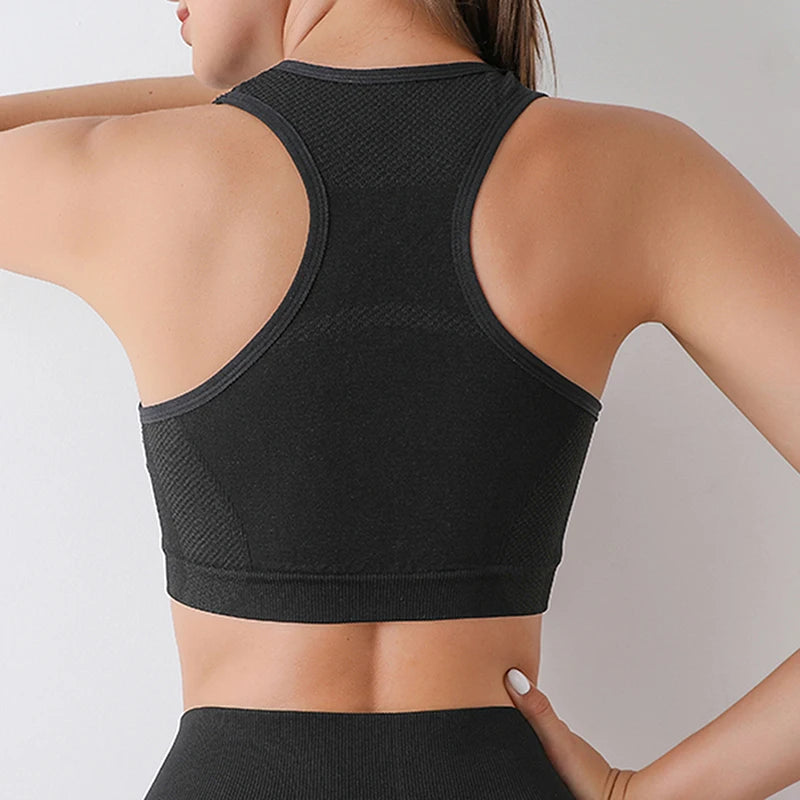 Soutien-gorge de sport push-up pour femme, idéal pour le fitness et le yoga. Sous-vêtements et hauts de sport respirants pour la course et la salle de sport.