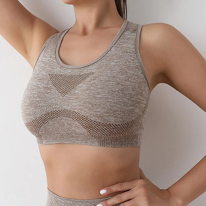 Soutien-gorge de sport push-up pour femme, idéal pour le fitness et le yoga. Sous-vêtements et hauts de sport respirants pour la course et la salle de sport.