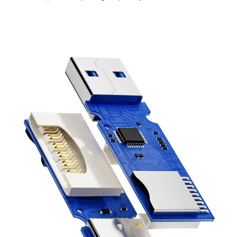 Lecteur de cartes USB 3.0 2 en 1, lecteur de cartes micro TF/SD, adaptateur USB, lecteur de cartes haute vitesse pour cartes mémoire TF, accessoires pour PC et ordinateur portable