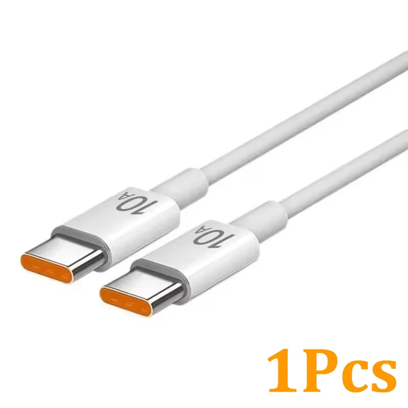 1/3 piezas Cable de 10 A 120 W Carga súper rápida Cable Tipo C a Tipo C Transferencia de datos de alta velocidad para iPhone Samsung Xiaomi Cable cargador