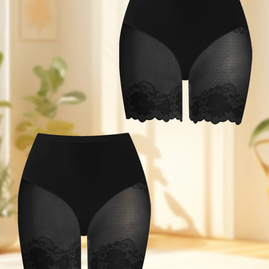 Lot de 2 culottes shorty transparentes pour femmes - Confortables, taille mi-haute, respirantes, ne roulent pas, idéales pour les soirées en amoureux et au quotidien