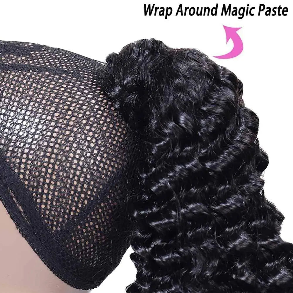 Queue de cheval lisse de 25 à 80 cm, confectionnée à la machine, avec clips magiques, extensions de cheveux humains brésiliens Remy noirs et bouclés.