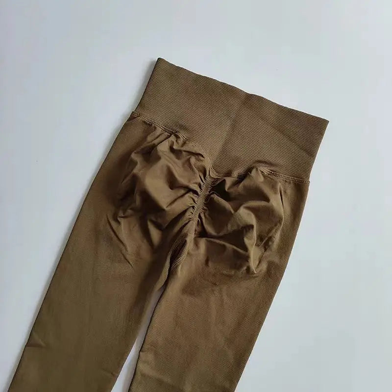 Leggings de yoga taille haute pour femme, sans coutures, effet push-up, pour le sport, le fitness et la course à pied, gainants et ultra-élastiques.