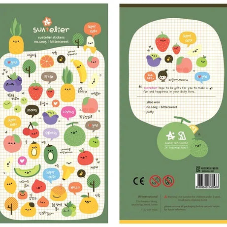 Autocollants Suatelier Foods, scrapbooking esthétique, jolis stickers pour carnets de voyage, décorations coréennes, agendas et fournitures de loisirs créatifs.