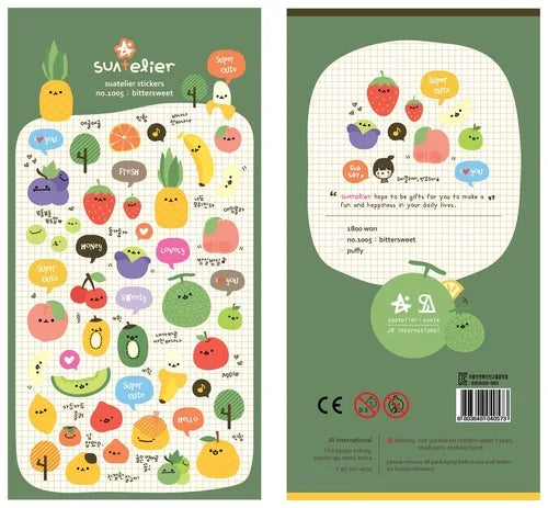 Autocollants Suatelier Foods, scrapbooking esthétique, jolis stickers pour carnets de voyage, décorations coréennes, agendas et fournitures de loisirs créatifs.