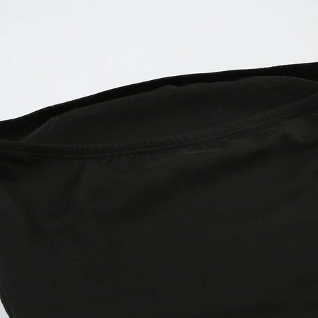Débardeur noir sans bretelles à imprimé gothique pour femme, coupe skinny, court, style décontracté chic estival, streetwear Y2K, basique