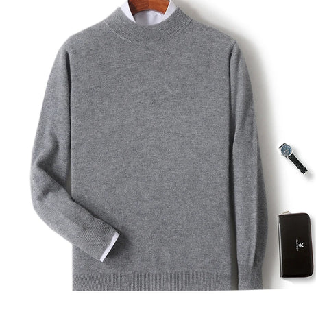 Pull 100 % laine mérinos pour femme, grande taille jusqu'à 5XL, col demi-lune, maille ample, manches longues, finitions cachemire.