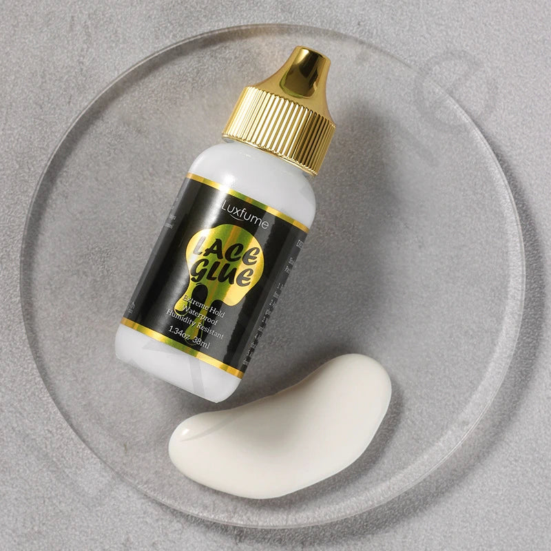 Gel colle pour perruques en dentelle (38 ml), résistant à l'eau, unisexe et durable, pour tous types de cheveux.