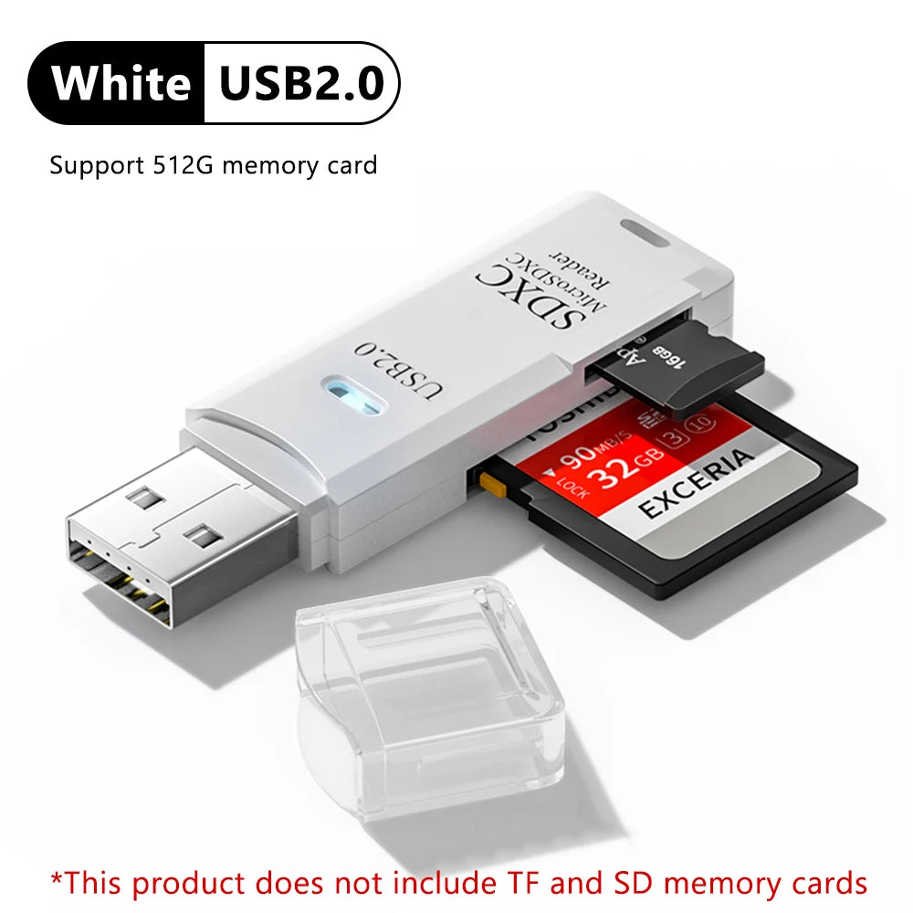 Lecteur de cartes USB 3.0 2 en 1, lecteur de cartes micro TF/SD, adaptateur USB, lecteur de cartes haute vitesse pour cartes mémoire TF, accessoires pour PC et ordinateur portable