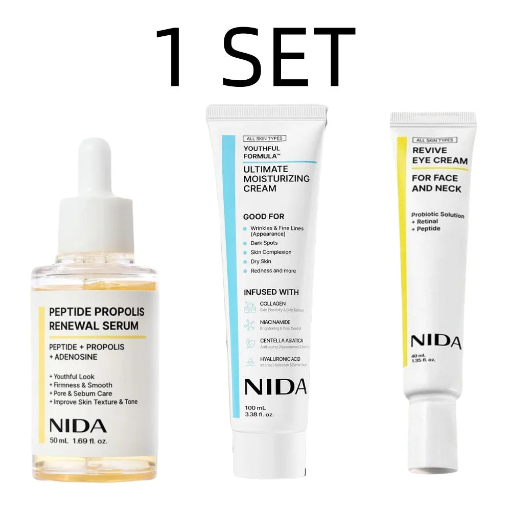 NIDA Korea Crème Hydratante Ultime Rétinol Revitalisante Contour des Yeux Anti-Âge Hydratation Intense Essence de Propolis Soin de la Peau