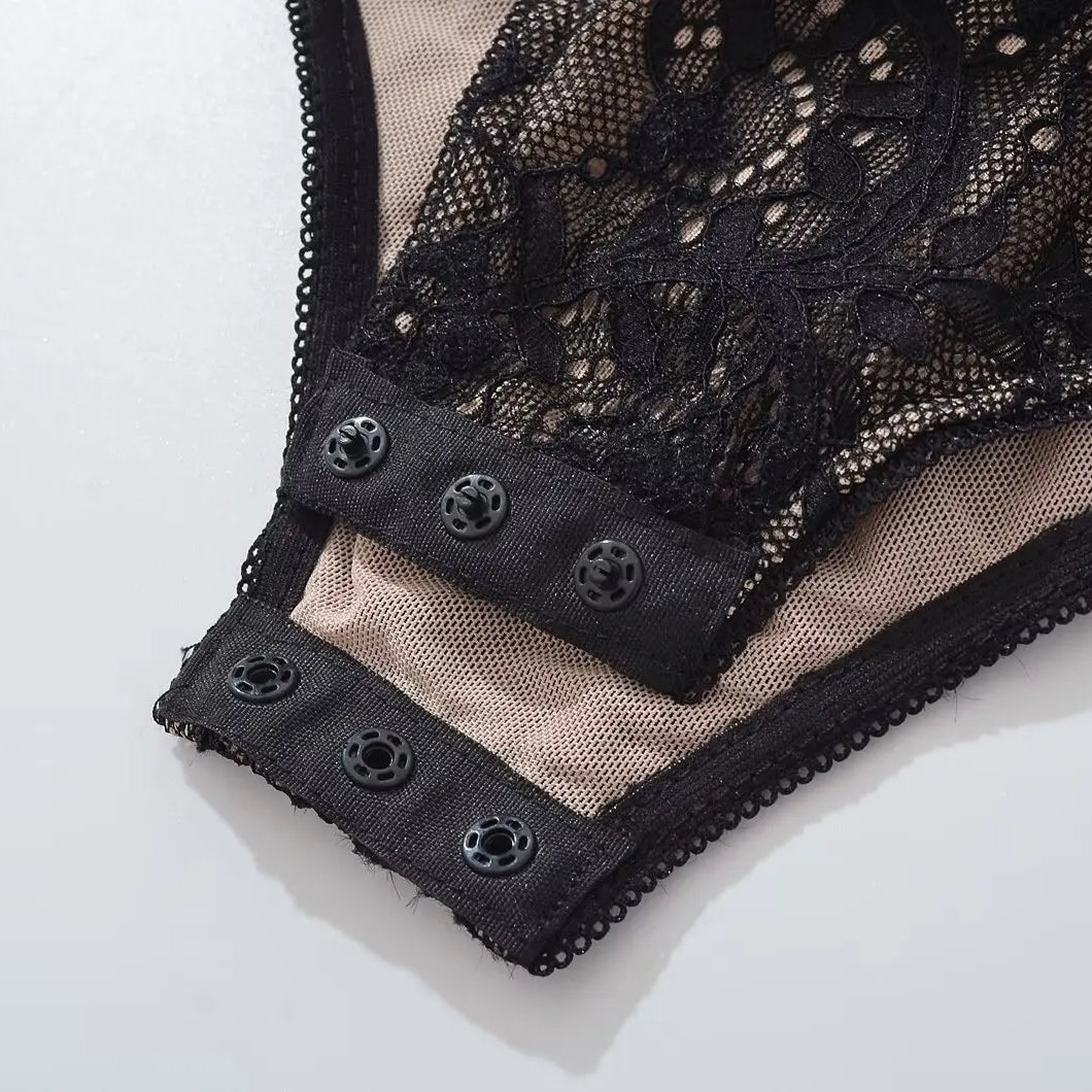 Body sexy transparente de encaje con forro, sin espalda, con tirantes finos, mono corto ajustado para mujer, monos ajustados, enterizos.