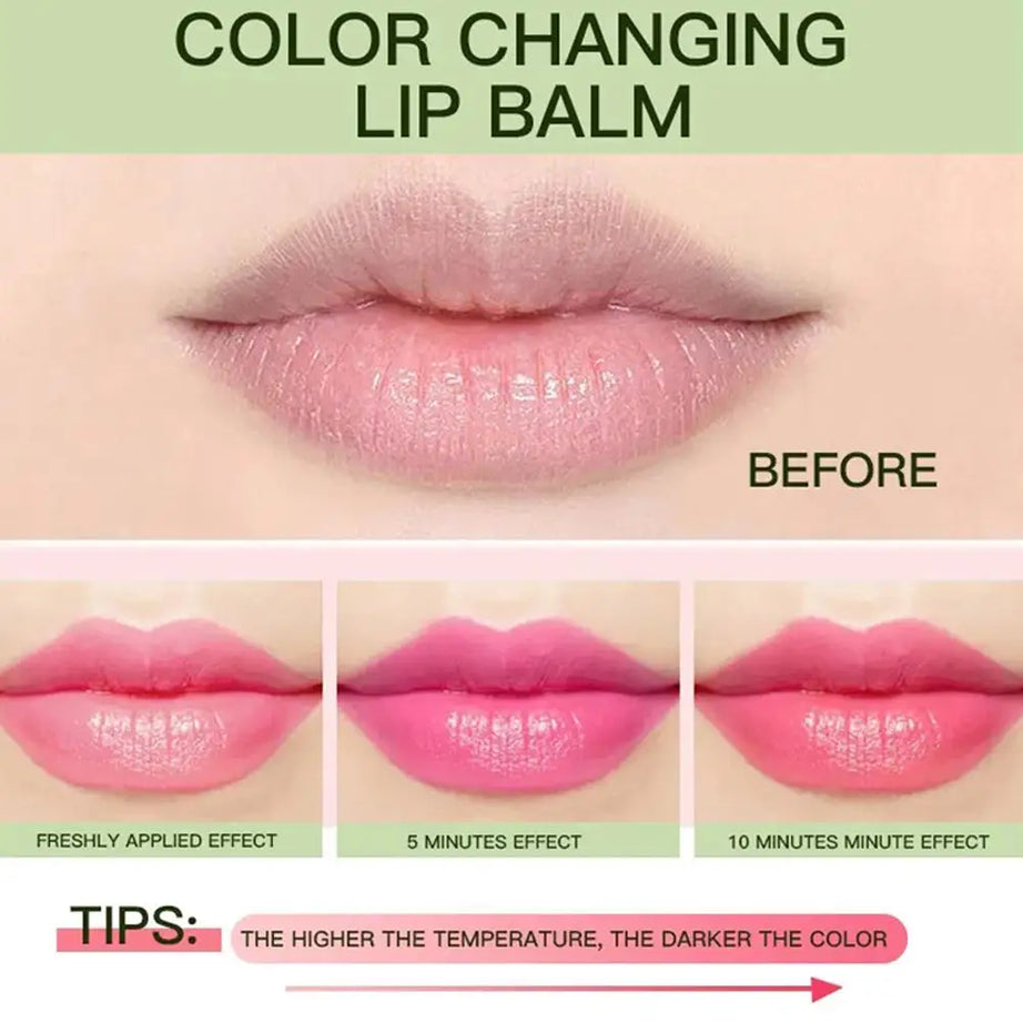 Rouge à lèvres à l'aloe vera changeant de couleur, baume à lèvres longue tenue, hydratant et activé par la température, soin nourrissant pour les lèvres résistant à la décoloration
