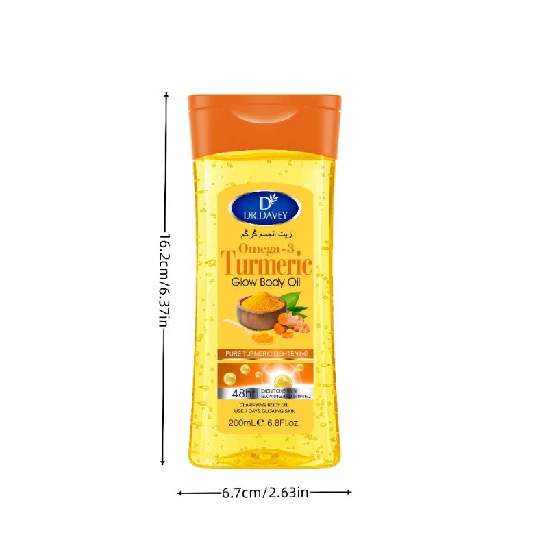 Huile Corps Curcuma & Oméga-3 – Éclat Naturel, Hydratation Intense & Peau Lumineuse – 200ml