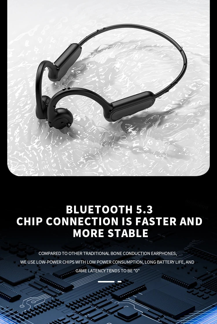 Écouteurs intra-auriculaires à conduction osseuse 2025, Bluetooth 5.3, sans fil, avec crochet d'oreille, étanches, pour le sport, la course et la conduite.
