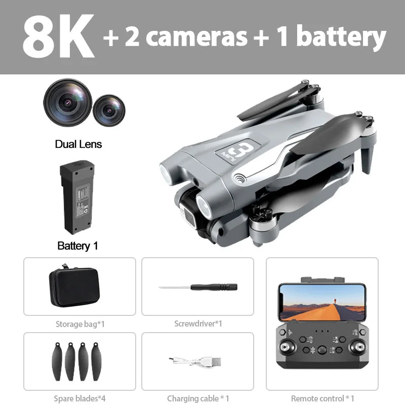 Drone Original Z908 Pro /MAX 8K ESC Professionnel 4K avec localisation par flux optique et évitement d'obstacles sur 3 côtés - Quadricoptère jouet