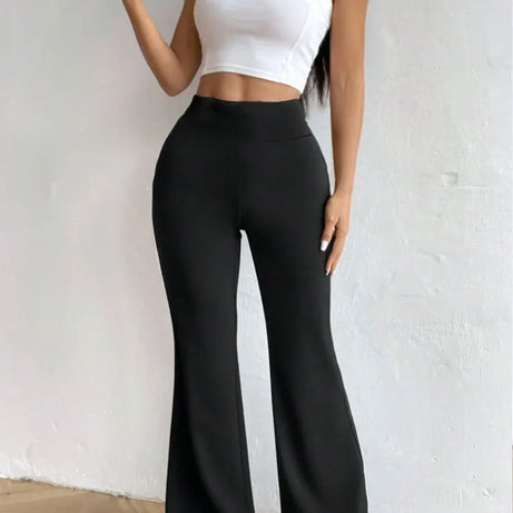 Pantalon de yoga décontracté évasé taille haute, pantalon évasé en tissu d'automne pour femmes, legging de yoga taille haute extensible, pantalon de fitness extérieur