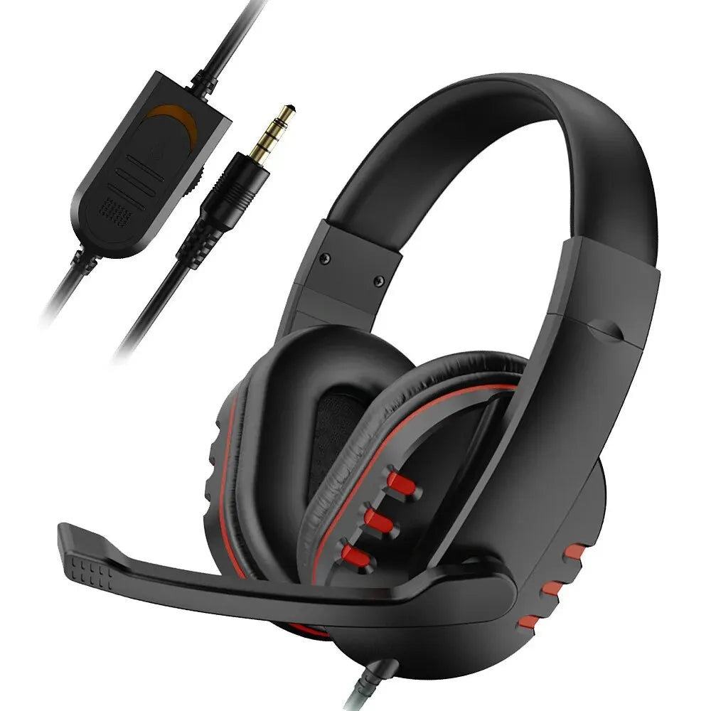 Auriculares con cable de 3,5 mm para juegos, música, PS4, PlayStation 4, PC, chat, ordenador, con micrófono.