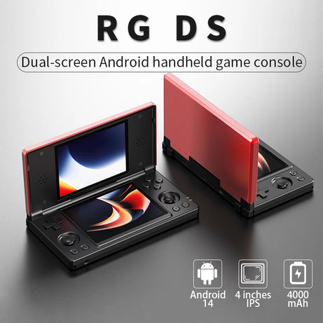 Console de jeux portable Anbernic RG DS, double écran IPS 4 pouces, Android, batterie 4000 mAh, lecteur de jeux vidéo à clapet, compatible avec le streaming Wi-Fi RixelHK