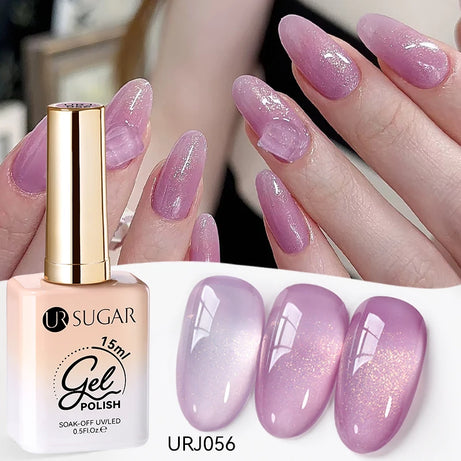 Vernis gel semi-permanent UR SUGAR 15 ml, couleur blanc laiteux translucide, effet gelée, UV, semi-permanent, pour nail art, à dissoudre. Dernière tendance.