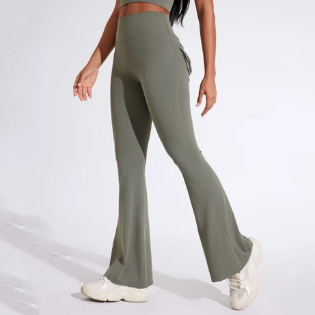 Pantalon de yoga taille haute à poches pour femme DIAS FIT JOY, effet push-up, séchage rapide, idéal pour la course, le sport et la salle de gym.
