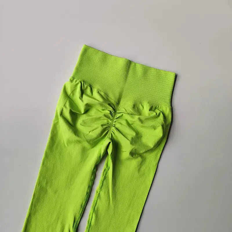 Leggings de yoga taille haute pour femme, sans coutures, effet push-up, pour le sport, le fitness et la course à pied, gainants et ultra-élastiques.