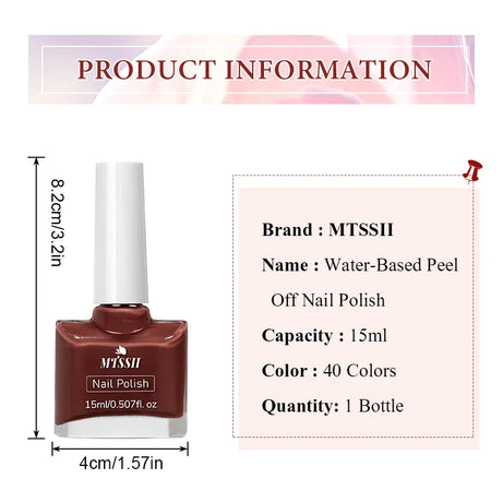 15ml Water-Based Nail Polish 40 Colors Long Lasting Quick Drying No Need of Lamp to Cure Nail Supplies Vernis for Nails Manicure