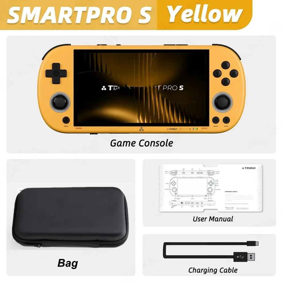 Console de jeu portable Trimui Smart Pro S, écran IPS 4,96 pouces, système Linux, joystick, éclairage RGB, jeu vidéo rétro, cadeau Smartpros