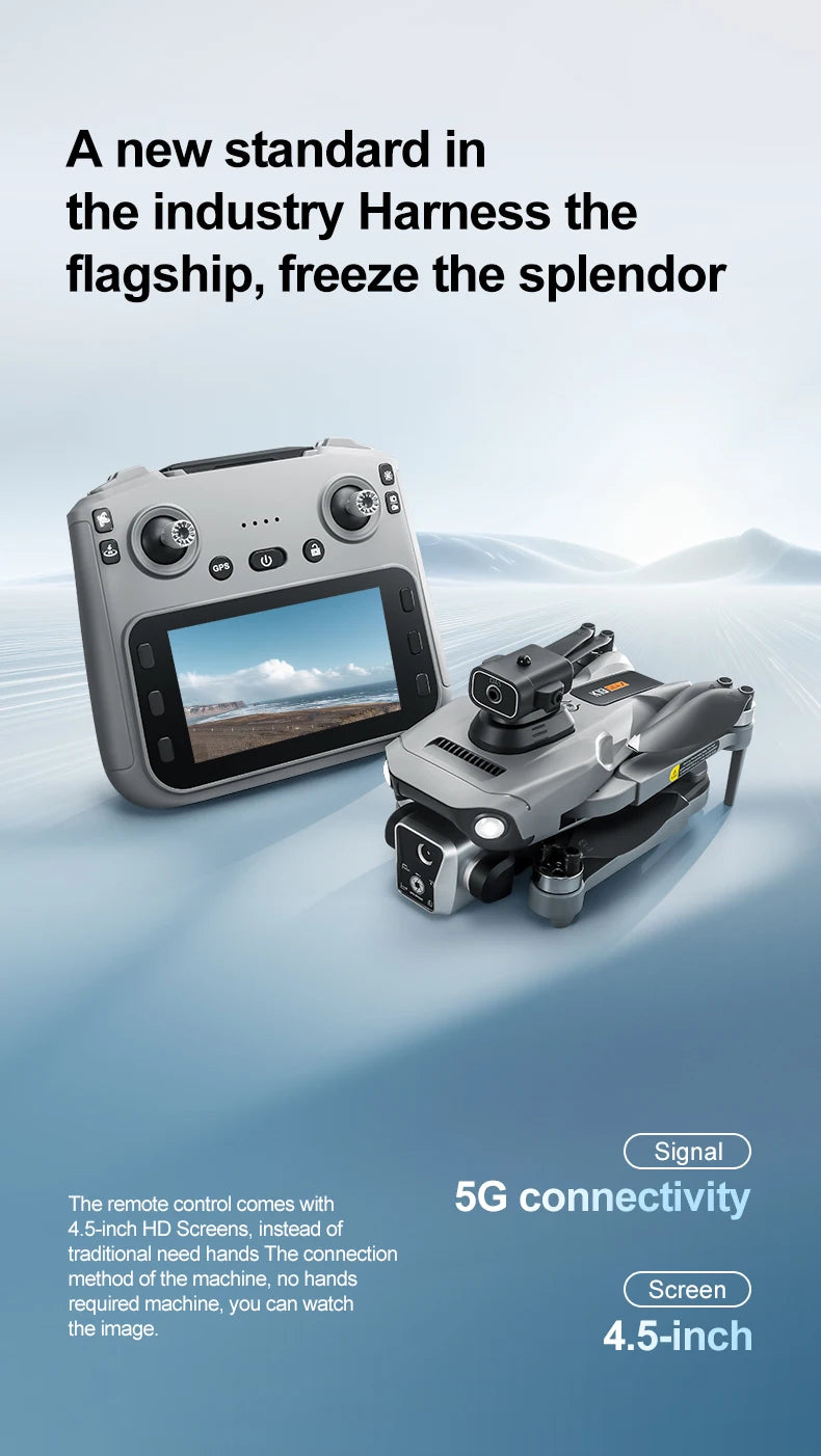 Nouveau drone K19 MAX GPS professionnel avec caméra 8K, vol FPV aérien, évitement d'obstacles, télécommande grand écran et drone pliable