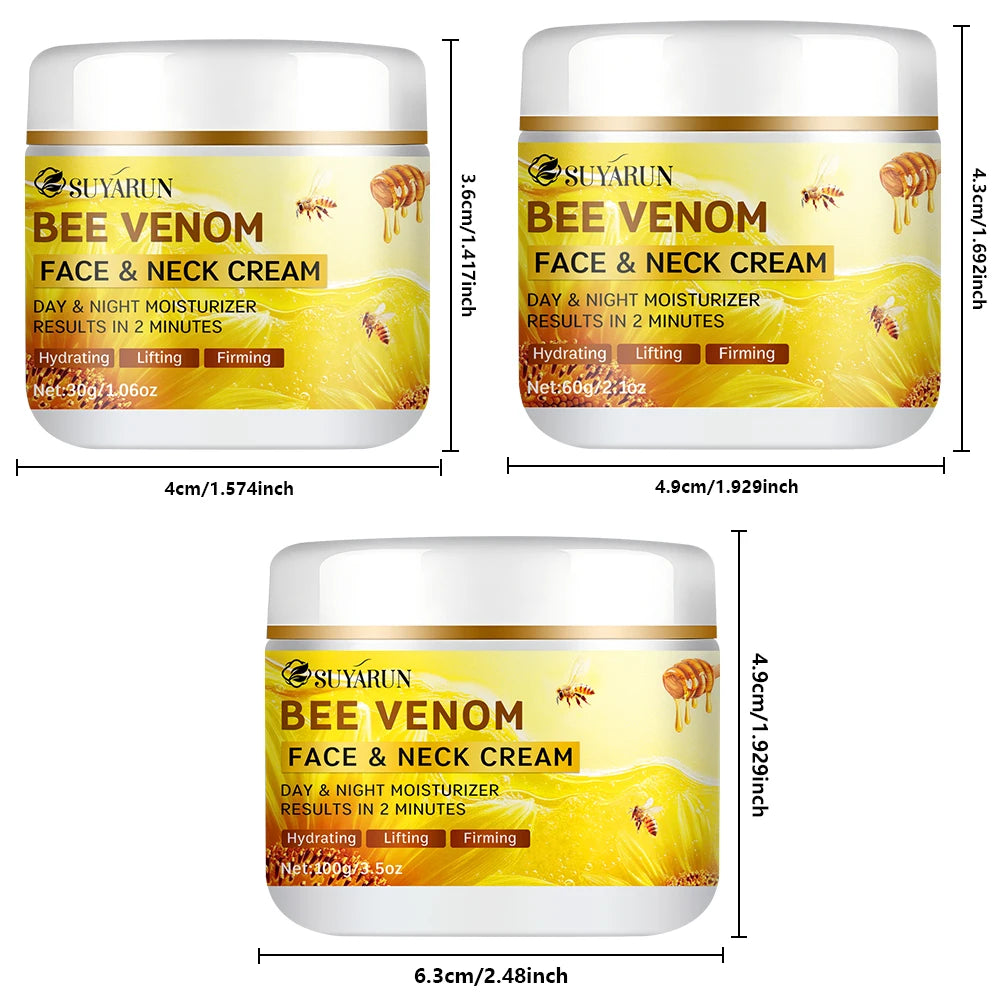 SUYARUN Crème Visage Anti-Âge au Collagène et Venin d'Abeille | Hydratant Raffermissant et Liftant | Réduction des Rides | Hydratation 24H.