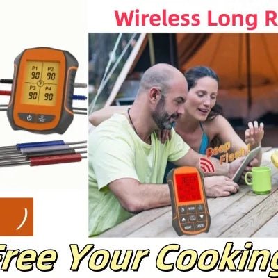 Thermomètre à viande à lecture instantanée pour la cuisson, thermomètre alimentaire numérique rapide et précis avec rétroéclairage, aimant, étalonnage, cuisine