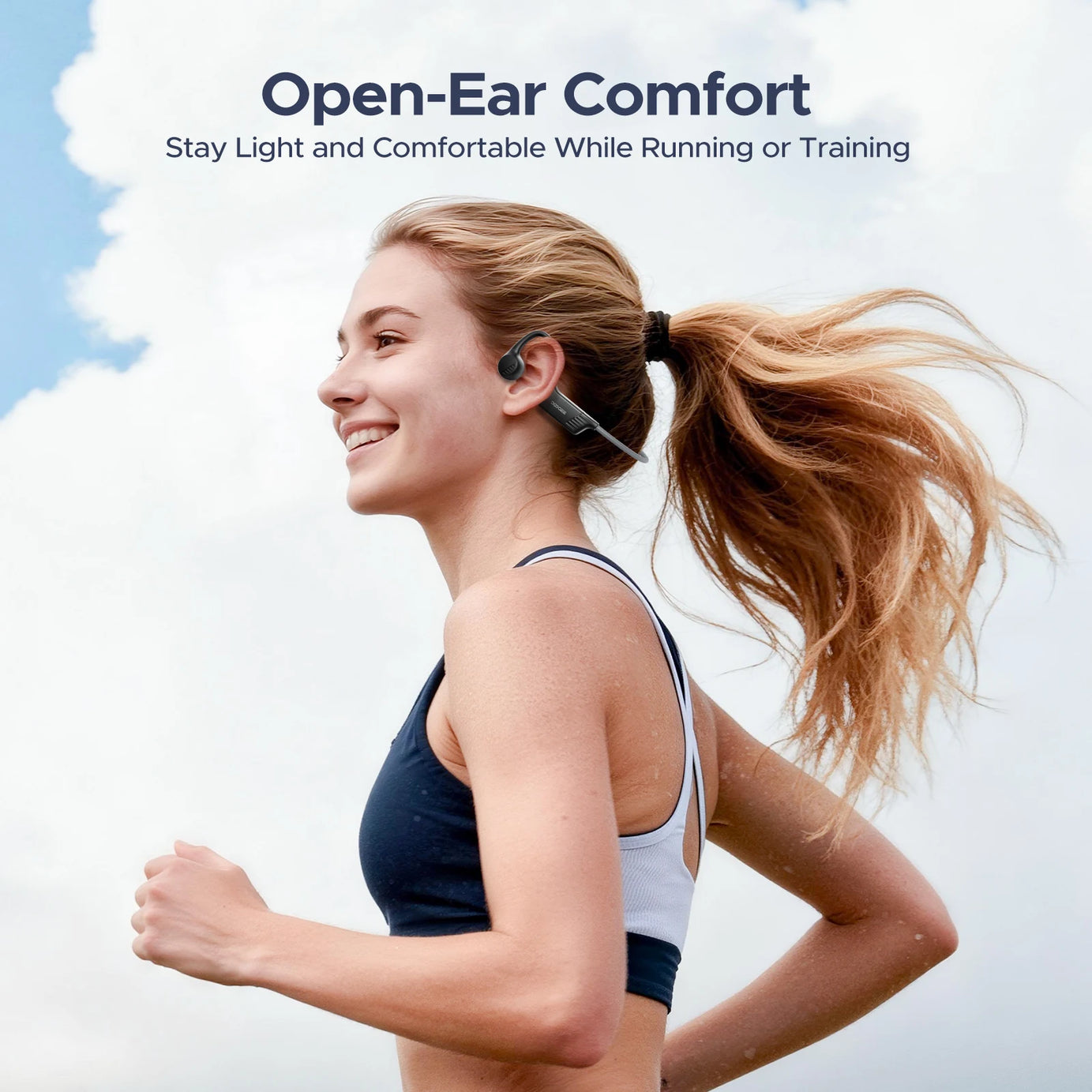Écouteurs intra-auriculaires à conduction osseuse DOOGEE BoneBeat Run, sans fil, Bluetooth 5.4, étanches, pour la musique et les appels sportifs en extérieur