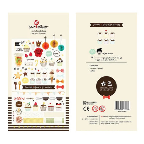 Autocollants Suatelier Foods, scrapbooking esthétique, jolis stickers pour carnets de voyage, décorations coréennes, agendas et fournitures de loisirs créatifs.