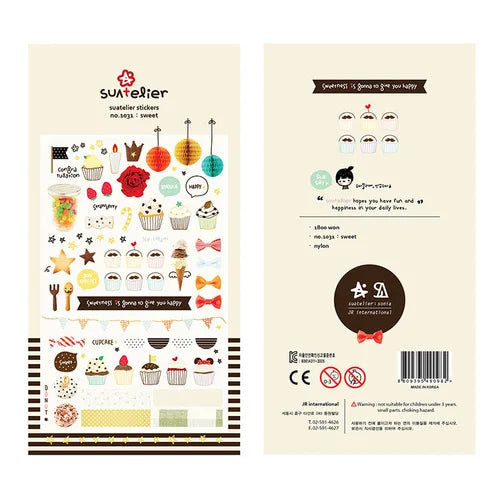 Autocollants Suatelier Foods, scrapbooking esthétique, jolis stickers pour carnets de voyage, décorations coréennes, agendas et fournitures de loisirs créatifs.