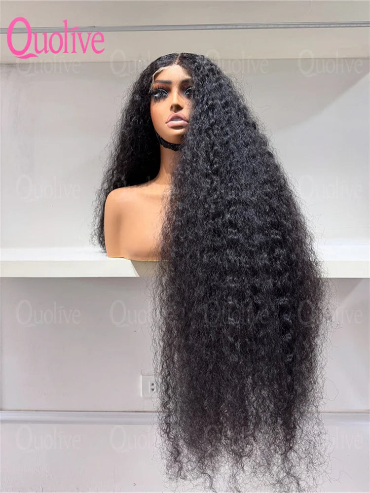 Perruque bouclée en cheveux humains de 30 à 40 pouces, ondulation profonde, perruque frontale en dentelle HD 13x6, perruque sans colle 4x4 et 5x5, cheveux humains prêts à porter, 360°