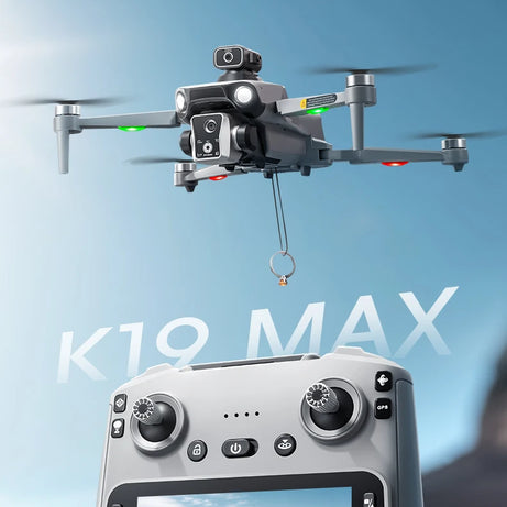 Nouveau drone K19 MAX GPS professionnel avec caméra 8K, vol FPV aérien, évitement d'obstacles, télécommande grand écran et drone pliable