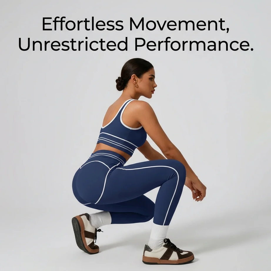 Ensemble de yoga sans coutures pour femme - Soutien-gorge de sport et legging taille haute, tenue de sport idéale pour la salle de sport, le fitness et les exercices d'étirement.