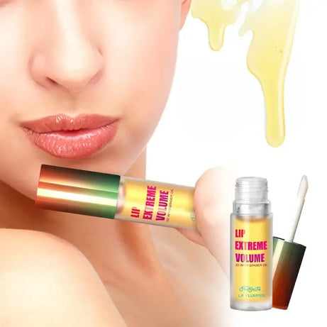 Huile repulpante pour les lèvres gingembre et menthe (1/2 pièce) : sérum volumisant pour des lèvres plus lisses et pulpeuses, pour un look jeune et sexy.