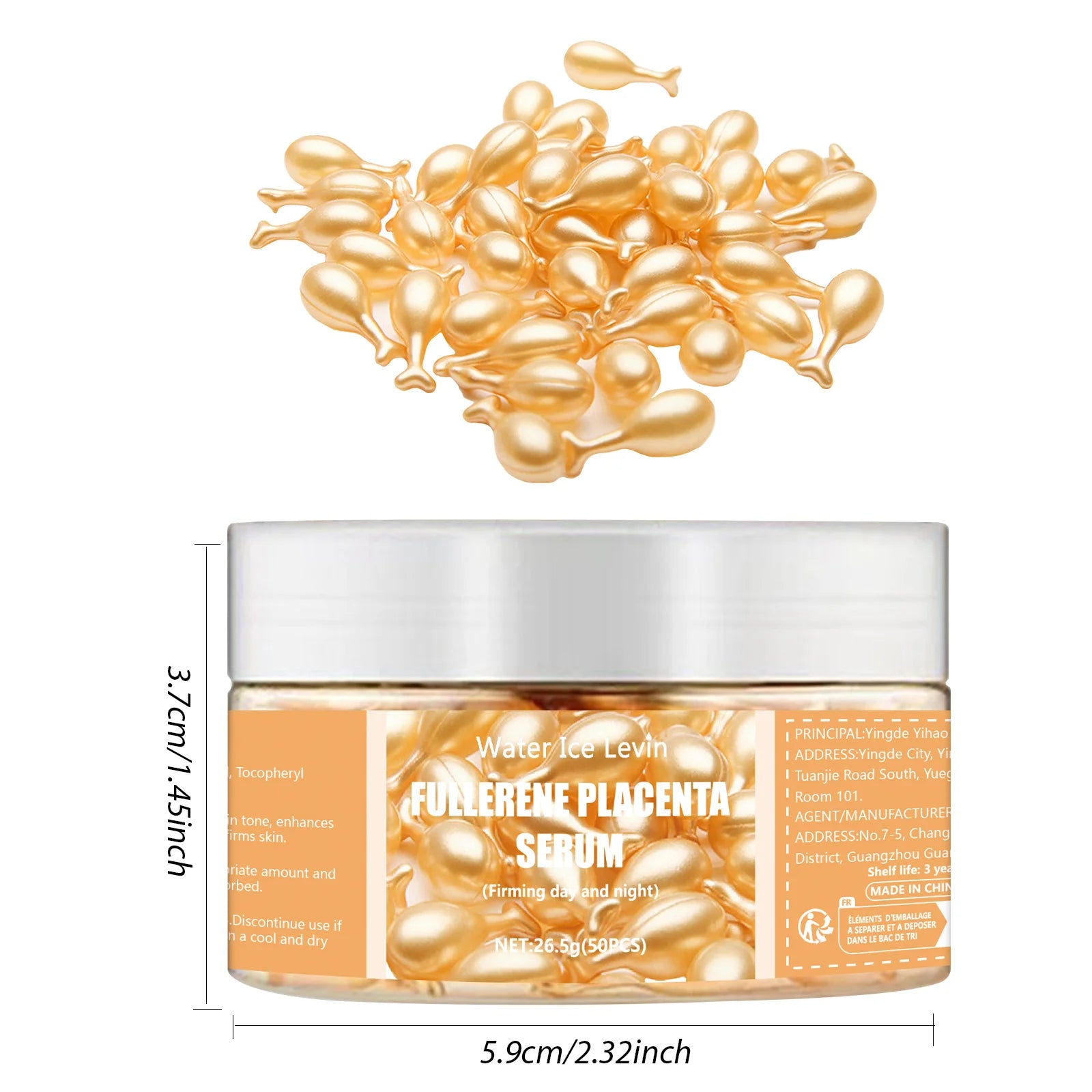 50 capsules de sérum au collagène pour le visage, anti-imperfections, anti-acné et anti-rides, raffermissantes et éclaircissantes, à base d'acide hyaluronique. Nouveau soin de la peau.