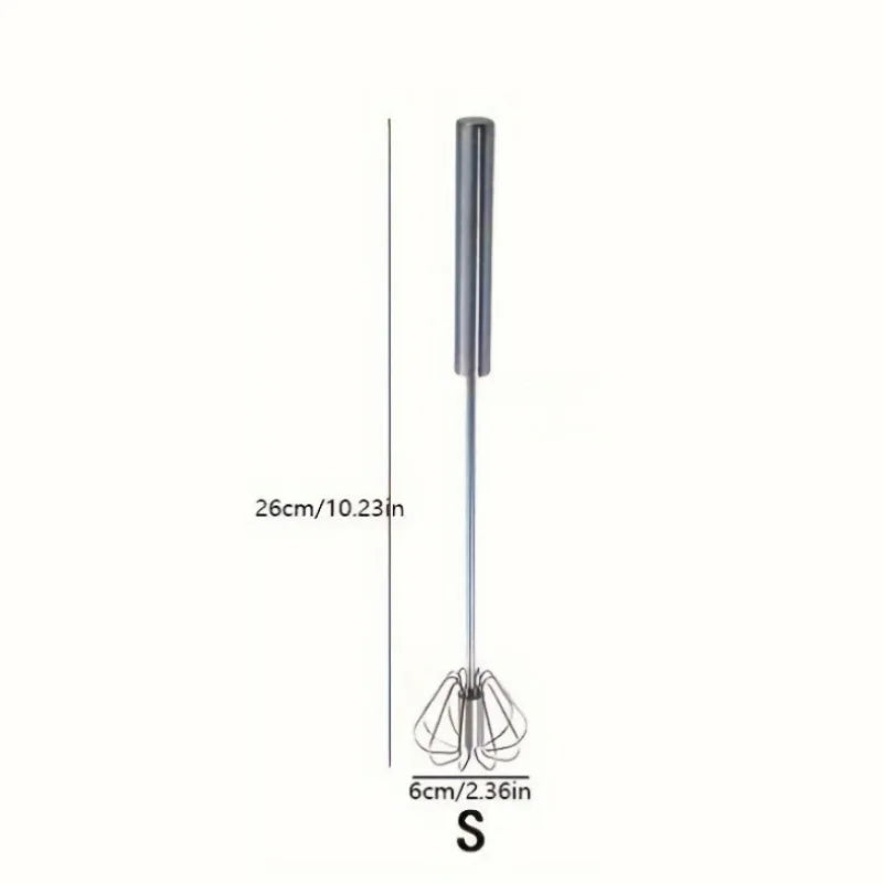 Batteur à œufs en acier inoxydable, mélangeur semi-automatique durable pour mélanger, remuer et battre les œufs sans effort, idéal pour la pâtisserie.
