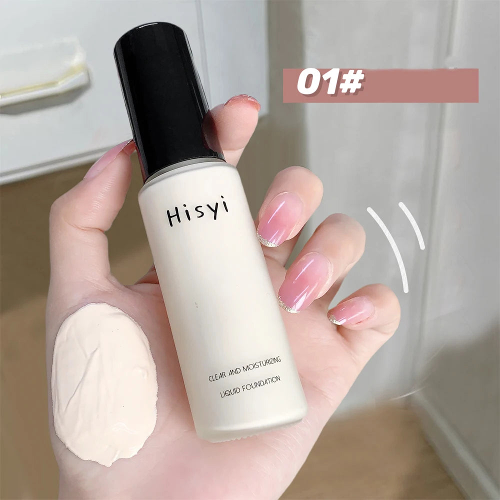 Le fond de teint liquide camoufle naturellement les imperfections sans effet poudre, crème visage simple, fond de teint transparent, masque les imperfections.