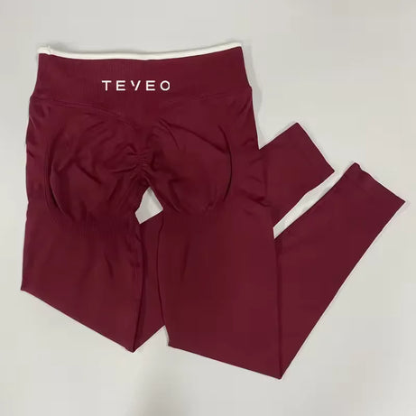 TEVEO Ignite Sculpt Leggings froncés sans coutures pour femme, pantalon de yoga, gainage des hanches, course à pied, sport, salle de gym, gamme Ignite Sculpt