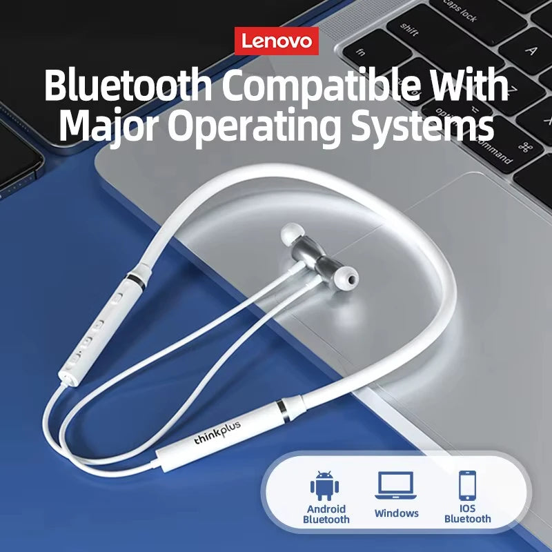 Auriculares Bluetooth Lenovo HE05X 100% originales, resistentes al agua, con sonido HIFI, banda magnética para el cuello y diseño deportivo.
