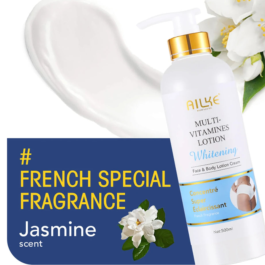 Kit de soins éclaircissants multivitaminés naturels AILKE : hydrate, unifie le teint, atténue les taches brunes et blanches, nettoie et lisse la peau.